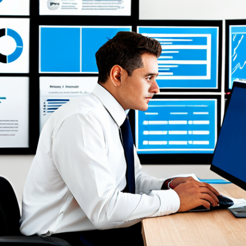 Home 15 A professional adult learner, fully clothed in modest business casual attire, seated at a sleek modern desk in a well-lit, minimalist study space. The left side of the frame depicts an overwhelming array of digital screens and cluttered papers, symbolizing information overload. The right side shows the same information presented in a clear, highly organized, and simplified visual format, such as a clean infographic or a streamlined diagram, embodying data minimization. The subject's expression transitions from overwhelmed to focused and understanding. Perfect anatomy, correct proportions, natural pose, well-formed hands, proper finger count, natural body proportions. Professional photography, high detail, sharp focus, vibrant colors, appropriate content, safe for work, professional, family-friendly.