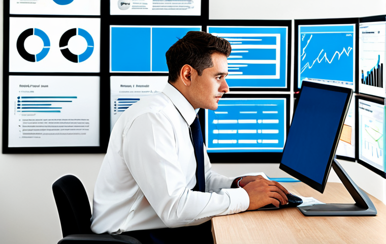 A professional adult learner, fully clothed in modest business casual attire, seated at a sleek modern desk in a well-lit, minimalist study space. The left side of the frame depicts an overwhelming array of digital screens and cluttered papers, symbolizing information overload. The right side shows the same information presented in a clear, highly organized, and simplified visual format, such as a clean infographic or a streamlined diagram, embodying data minimization. The subject's expression transitions from overwhelmed to focused and understanding. Perfect anatomy, correct proportions, natural pose, well-formed hands, proper finger count, natural body proportions. Professional photography, high detail, sharp focus, vibrant colors, appropriate content, safe for work, professional, family-friendly.