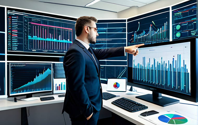 A professional executive in a smart business suit, standing confidently in a bright, modern corporate office. On one side, abstract visual elements depict chaotic, overflowing digital data streams and cluttered screens, symbolizing data overabundance. On the other side, clean, streamlined interfaces and neatly organized digital graphs represent efficient data minimization. The executive gestures towards the streamlined side, embodying the shift to data efficiency. The setting emphasizes innovation and strategic thinking.