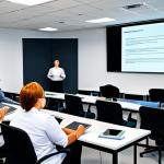 **

A diverse group of people learning about data privacy in a modern office setting. The scene emphasizes cybersecurity training, employees attentively listening, and a projected screen showing data protection strategies. Fully clothed, appropriate attire, safe for work, family-friendly, professional environment, perfect anatomy, correct proportions, well-formed hands, proper finger count, natural body proportions.

**